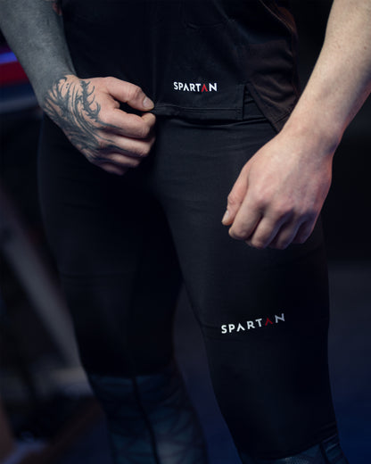 Zestaw odzieży sportowej kompresyjnej 2x Koszulka Rushguard z krótkim/długim rękawem Spodnie kompresyjne legginsy Szorty Spartan 4x Black&Blue